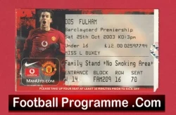 Manchester United v Fulham 2003 - Match Ticket - football memorabilia