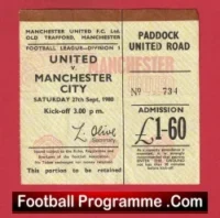 Manchester United v Manchester City 1980 – Football Tickets
