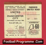 Manchester United v Manchester City 1980 – Football Tickets
