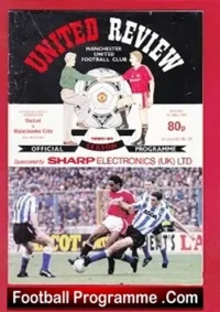 Manchester United v Manchester City 1991 Multi Autographs Signed + Ferguson
