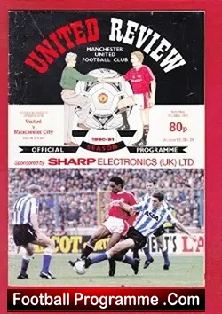Manchester United v Manchester City 1991 Multi Autographs Signed + Ferguson - football programme