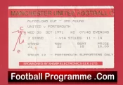 Manchester United v Portsmouth 1991 – Football Match Ticket