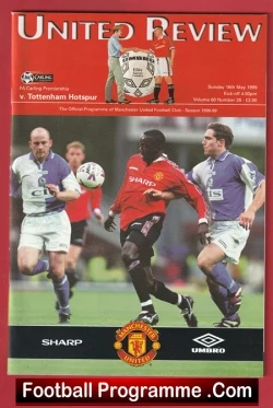 Manchester United v Tottenham 1999 - League Decider Treble Season - football programme