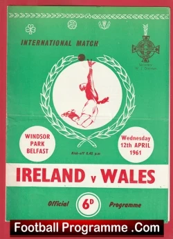 Northern Ireland v Wales 1961 - Windsor Park Belfast - football programme
