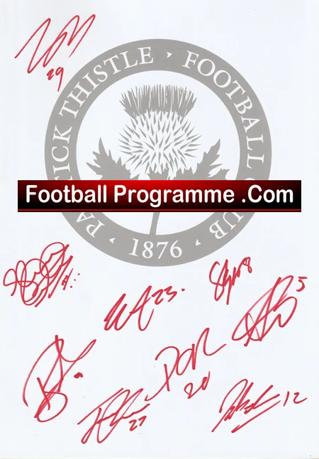 Partick Thistle Football Team Multi Signed Autographed Sheet - Image 2