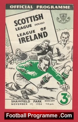 Scotland League v League Of Ireland 1954 - football programme