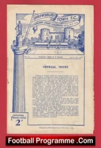 Shrewsbury Town v Mansfield Town 1949 – Midland League