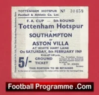 Tottenham Hotspur v Southampton or Villa 1969 – Semi Final Ticket ?