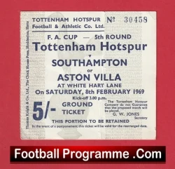 Tottenham Hotspur v Southampton or Villa 1969 - Semi Final Ticket ? - football memorabilia
