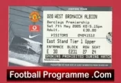 Manchester United v WBA 2005 – Match Ticket