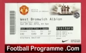 Manchester United v WBA 2012 – Match Ticket