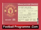 Manchester United v West Ham United 1999 – Football Ticket Treble Season