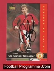 Manchester United Ole Gunnar Solskjaer Autographed Signed Football Card Man Utd