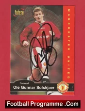 Manchester United Ole Gunnar Solskjaer Autographed Signed Football Card Man Utd