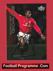 Manchester United Andy Cole Autograph Signed Football Card Man Utd
