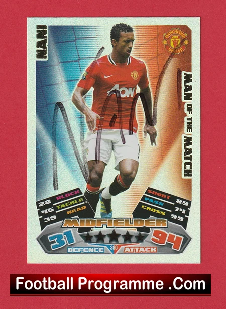 Manchester United Nani Autographed Signed Football Card Man Utd - Image 2