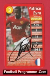 Manchester United Patrice Evra Autographed Signed Football Card Man Utd