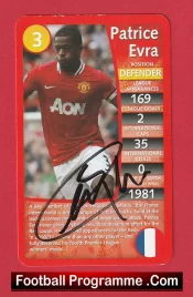 Manchester United Patrice Evra Autographed Signed Football Card Man Utd