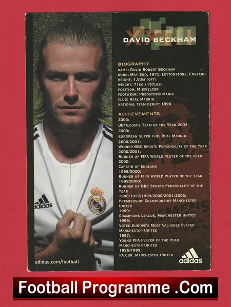 Real Madrid David Beckham Autographed Signed Picture Info Card - Image 3