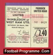 Manchester United v West Ham United 1985 – FAC Football Ticket