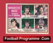Manchester United Multi Autographed Signed Football Card Man Utd 80s