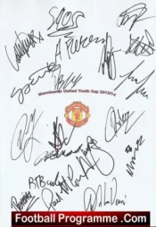 Manchester United Football Team Multi Autographed Signed Sheet 2013