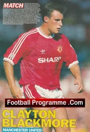 Manchester United Clayton Blackmore Autograph Signed Football Poster Picture
