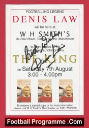  ✅Manchester United Denis Law – Signed Flyer Leaflet W H Smith Manchester Manchester United Denis Law Signed Flyer Leaflet W H Smith Manchester Football Programme .COM Football Programmes Memorabilia Football Programme .COM Football Programmes Memorabilia