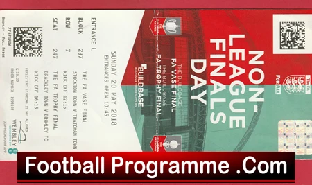 Stockton Town v Thatcham Town 2018 - Non League Cup Final Ticket Wembley - Image 2