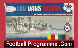  ✅Blackpool v Southend United 2004 – League Trophy Cup Final Ticket Wales Blackpool v Southend United 2004 League Trophy Cup Final Ticket Wales Football Programme .COM Football Programmes Memorabilia Football Programme .COM Football Programmes Memorabilia