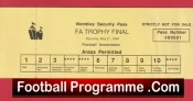 Runcorn v Woking 1994 – FA Trophy Cup Final Wembley Security Pass Ticket