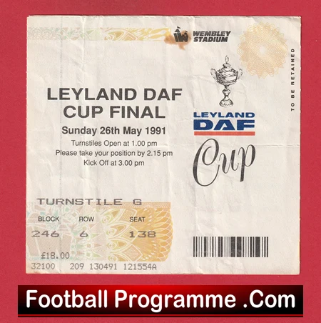 Birmingham City v Tranmere Rovers 1991 - Associate Members Cup Final Ticket Wembley - Image 2