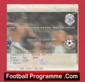 Bristol City v Stoke City 2000 – Shield Cup Final Ticket Wembley