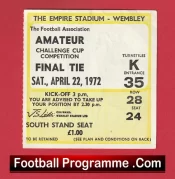 Hendon v Enfield 1972 – Amateur Cup Final Ticket Wembley