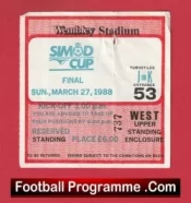 Luton Town v Reading 1988 – Full Members Cup Final Ticket Wembley