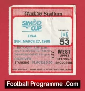 Luton Town v Reading 1988 – Full Members Cup Final Ticket Wembley