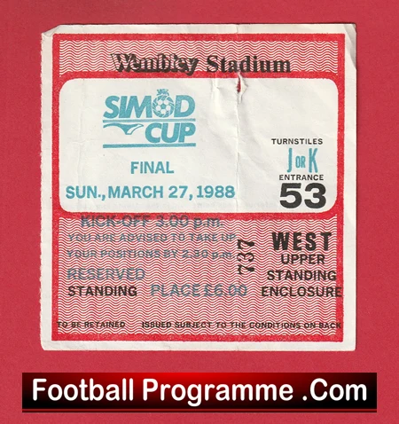 Luton Town v Reading 1988 - Full Members Cup Final Ticket Wembley - Image 2