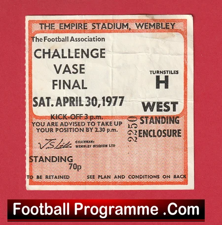 Billericay v Sheffield 1977 - FA Vase Cup Final Ticket Wembley - Image 2