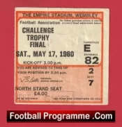 Dagenham v Mossley 1980 – Challenge Trophy Cup Final Ticket Wembley