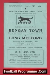  ✅Bungay Town v Long Melford 1952 – 1950s Suffolk Senior Cup Bungay Town v Long Melford 1952 1950s Suffolk Senior Cup Football Programme .COM Football Programmes Memorabilia Football Programme .COM Football Programmes Memorabilia