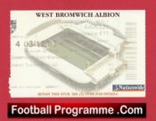 West Bromwich Albion v Manchester United 2003 – WBA Match Ticket
