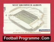 West Bromwich Albion v Manchester United 2003 – WBA Match Ticket