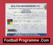  ✅Bolton Wanderers v Manchester United 2002 – Match Ticket Bolton Wanderers v Manchester United 2002 Match Ticket Football Programme .COM Football Programmes Memorabilia Football Programme .COM Football Programmes Memorabilia