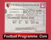 Watford v Manchester United 2000 – Football Ticket