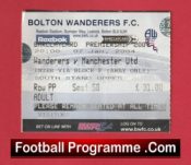 Bolton Wanderers v Manchester United 2004 – Football Ticket