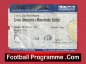 Crewe Alexandra v Manchester United 2004 – Football Ticket