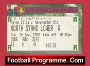 Aston Villa v Manchester United 2000 – Football Ticket