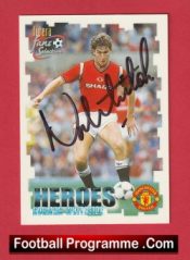 Manchester United Norman Whiteside Autograph Signed Football Card Man Utd