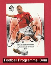 Manchester United Quinton Fortune Autographed Signed Football Card Man Utd
