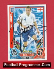 Manchester United Phil Jones Autograph Signed Football Card Man Utd